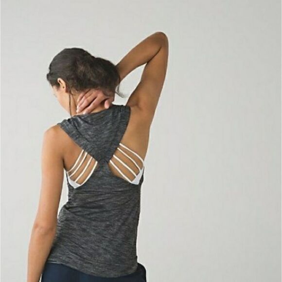 Lululemon &Go Endeavor Heathered Luon Open Back Twist Sleeveless Tank Top - Picture 13 of 13